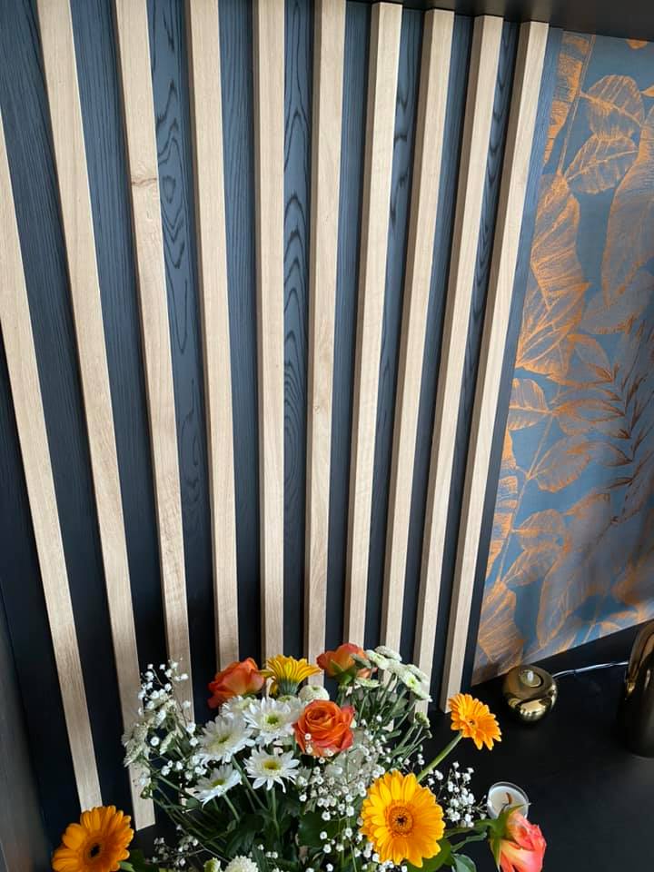 Meuble TV sur mesure noir & bois