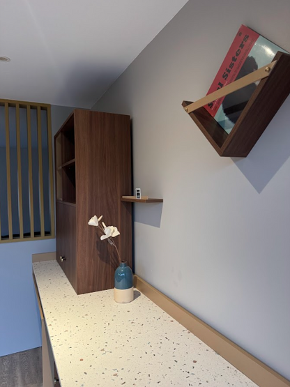 Bureau sur mesure design bois et terrazzo