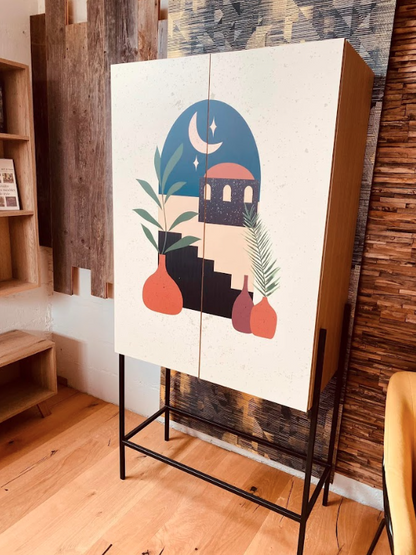 Meuble design personnalisé - Illustration colorée