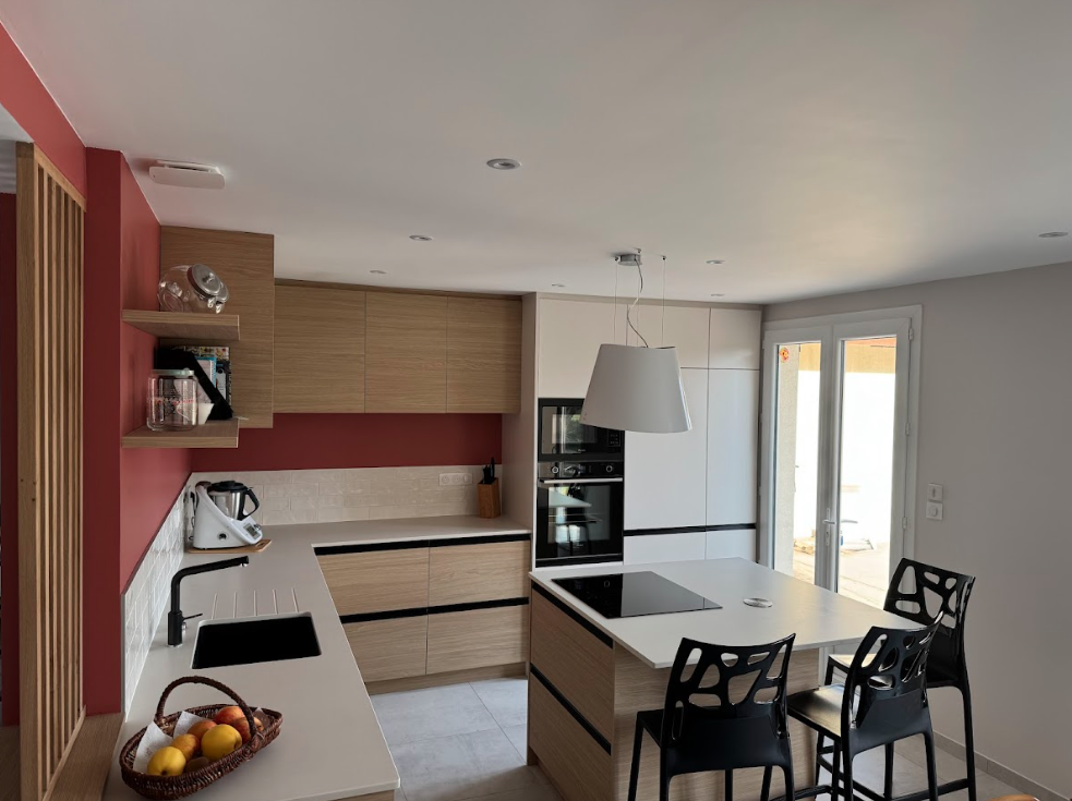 Cuisine moderne bois & terracotta