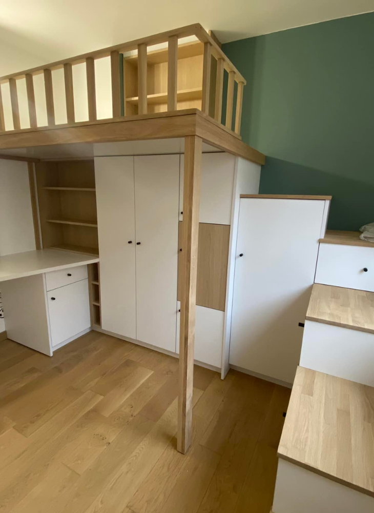 Chambre mezzanine en bois