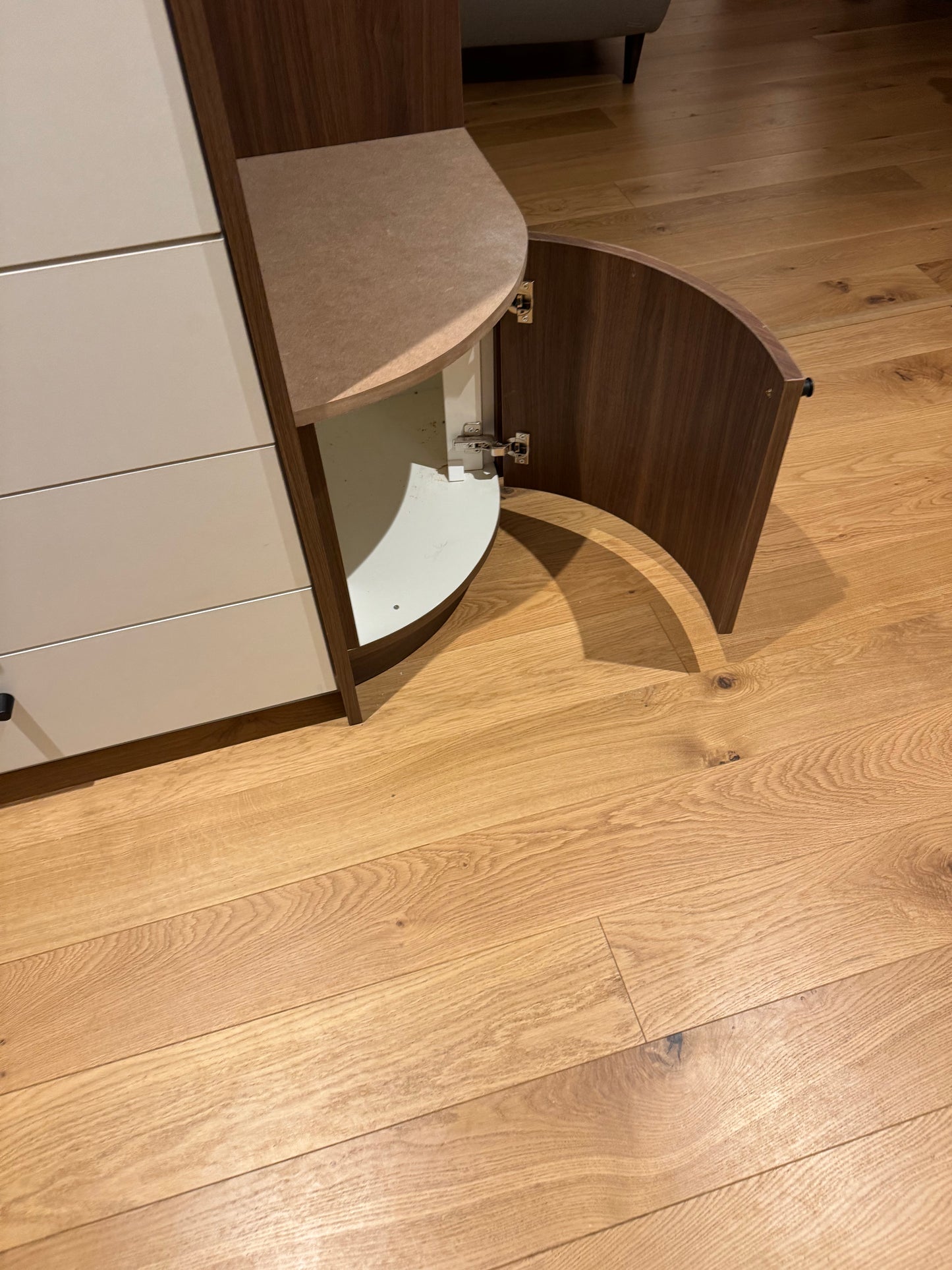 Meuble d'entrée noyer et blanc