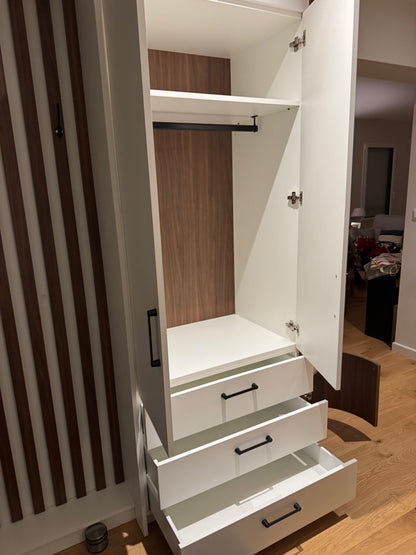 Meuble d'entrée noyer et blanc